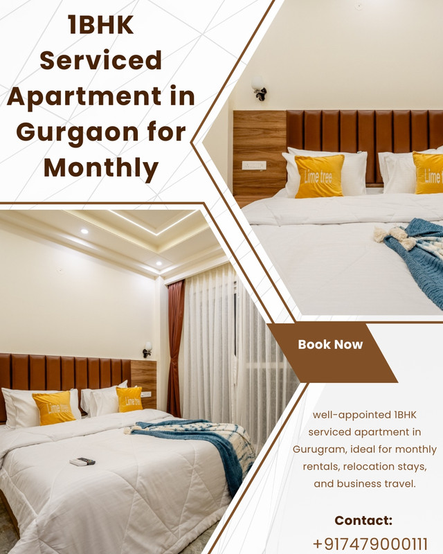1BHK Serviced Apartment in Gurgaon for Monthly