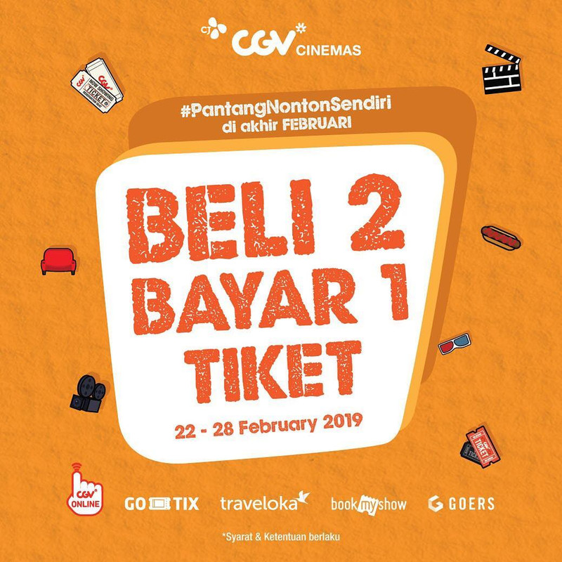 Promo Beli 2 Bayar 1 Tiket di CGV Cinemas