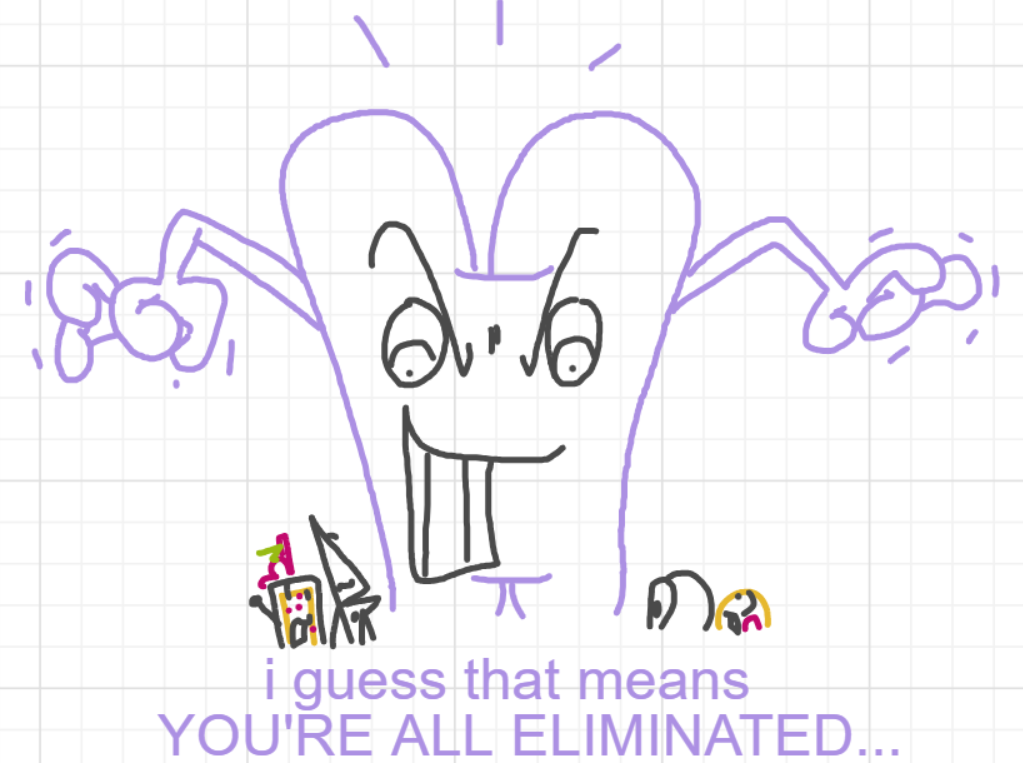 A panel from You're In Danger, Boy, episode seven of the Board Boards object show by Furretwalk/WalkingFurret.