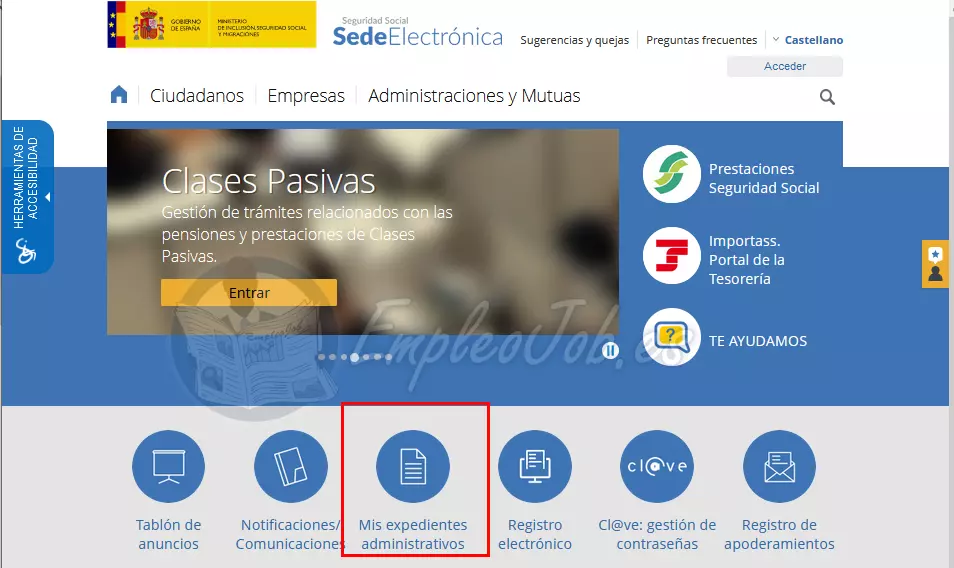 Consultar expedientes administrativos con la Seguridad Social
