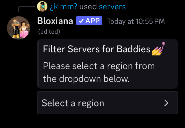 Server search results example