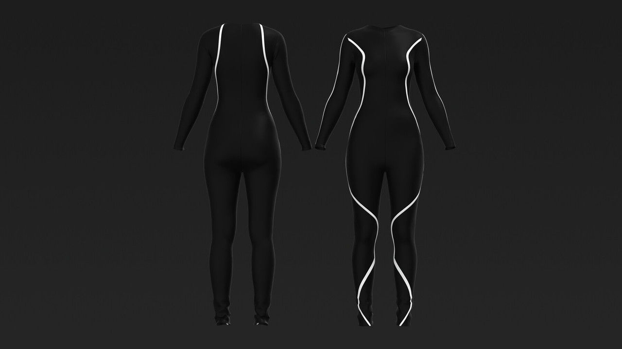 models of women's outfit sport  Marvelous & Clo3d  OBJ  FBX outfit 4