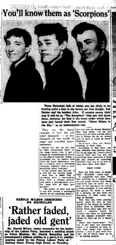 Scorpions South Western Star 10 March 1961