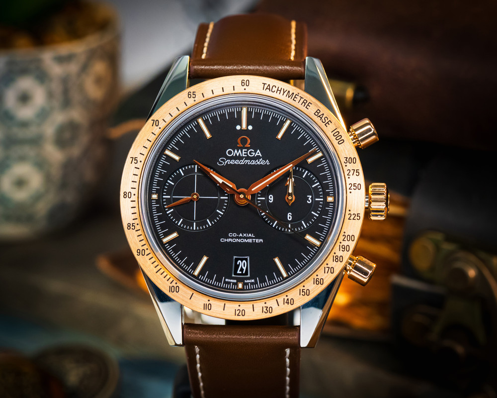 Omega Speedmaster ’57 Chronograph Two-Tone – BOX & PAPERS – 331.22.42.51.01.001