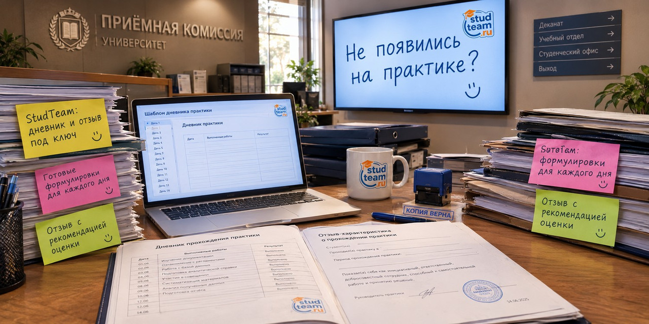 a university reception desk with documents