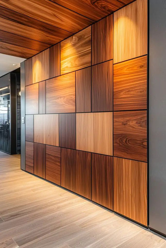 الديكورات الهندسية الخشبية للمساحات الخارجية