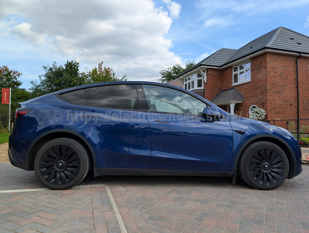 Tesla Model Y with wheel covers