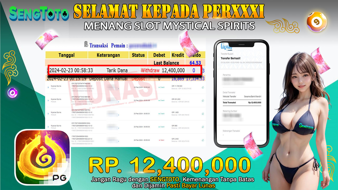 BUKTI PEMBAYARAN SLOT MYSTICAL SPIRITS