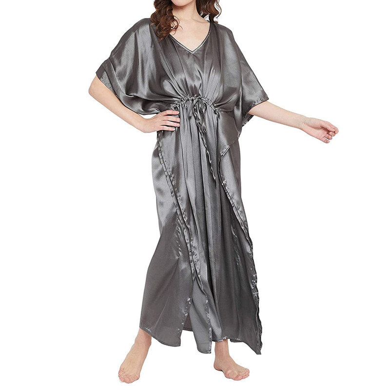 Women Satin Silk Nightdress Lingerie Sleepwear Nightgown Maxi Robe Loungewear - Picture 27 of 125