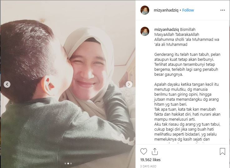 Postingan Mellya Juniarti setelah ditalak cerai UAS Jumat 6 Desember 2019 