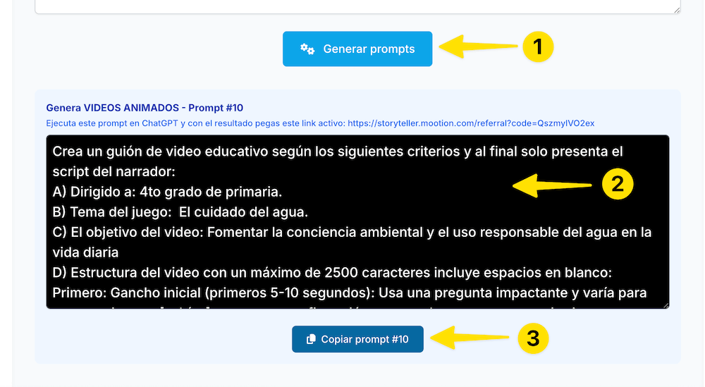 Paso 2: Copiar el prompt generado.