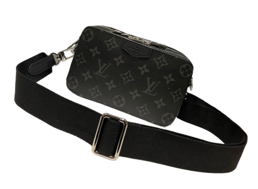 Louis Vuitton black satchel letter travel bag Messenger Bag