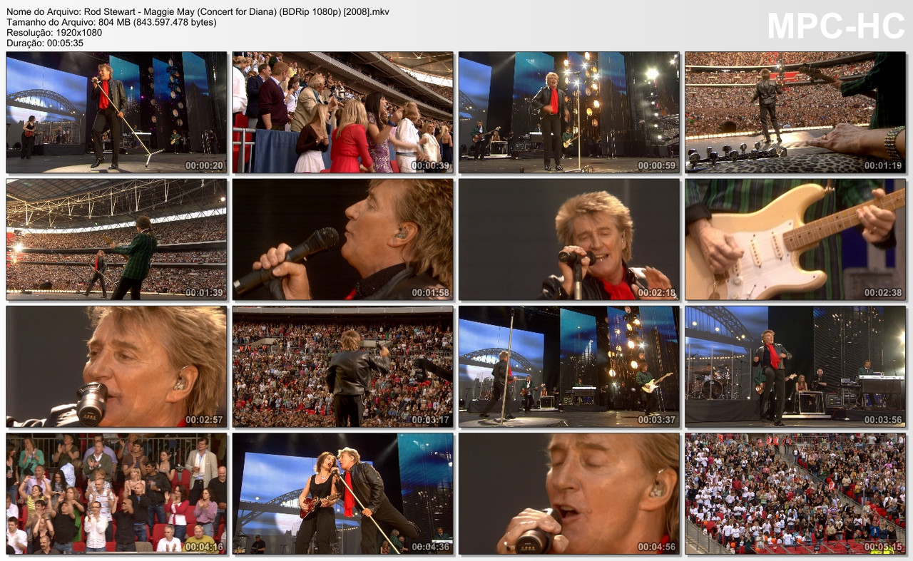 Rod Stewart - Maggie May (Concert for Diana) (BDRip 1080p) [2008]