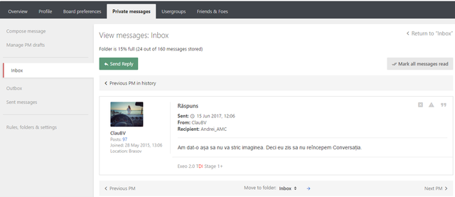 mesaj privat Claudiu