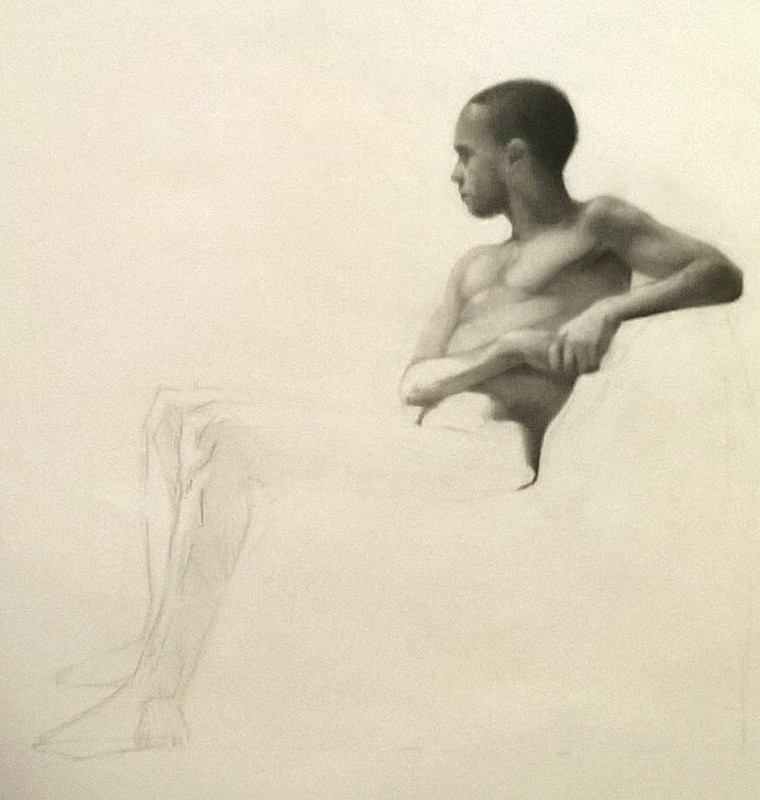 Figure Study in Charcoal