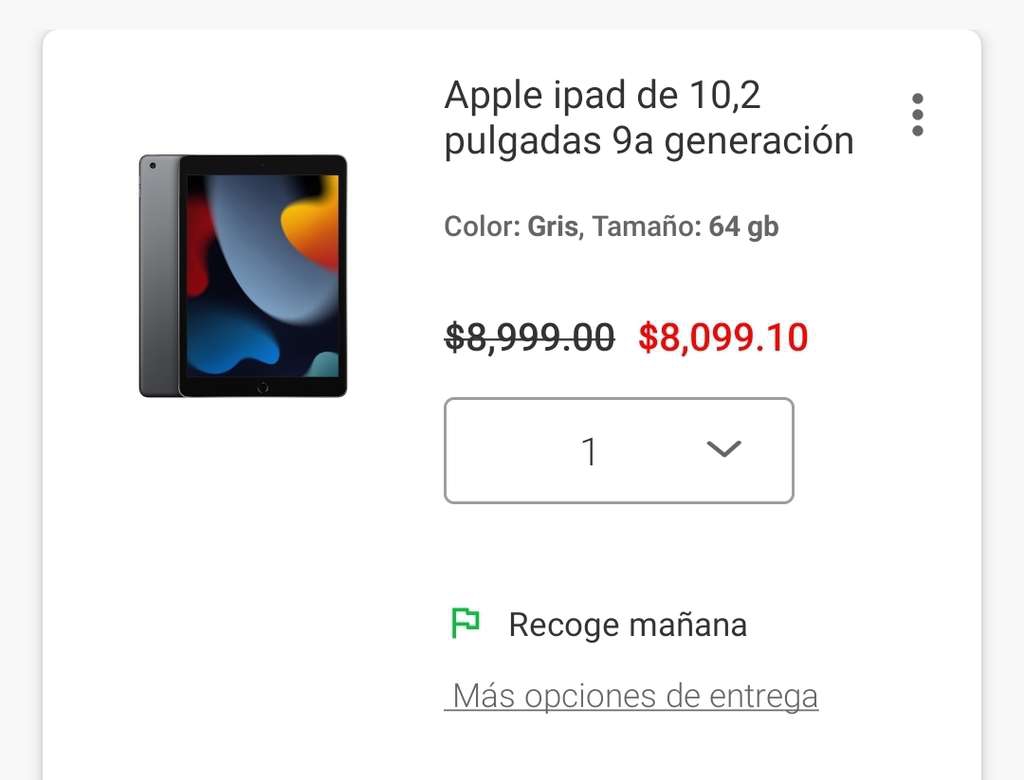 Liverpool: iPad 9 64Gb Apple 2021. $6,885 con 15% Bonificacion Banorte. 