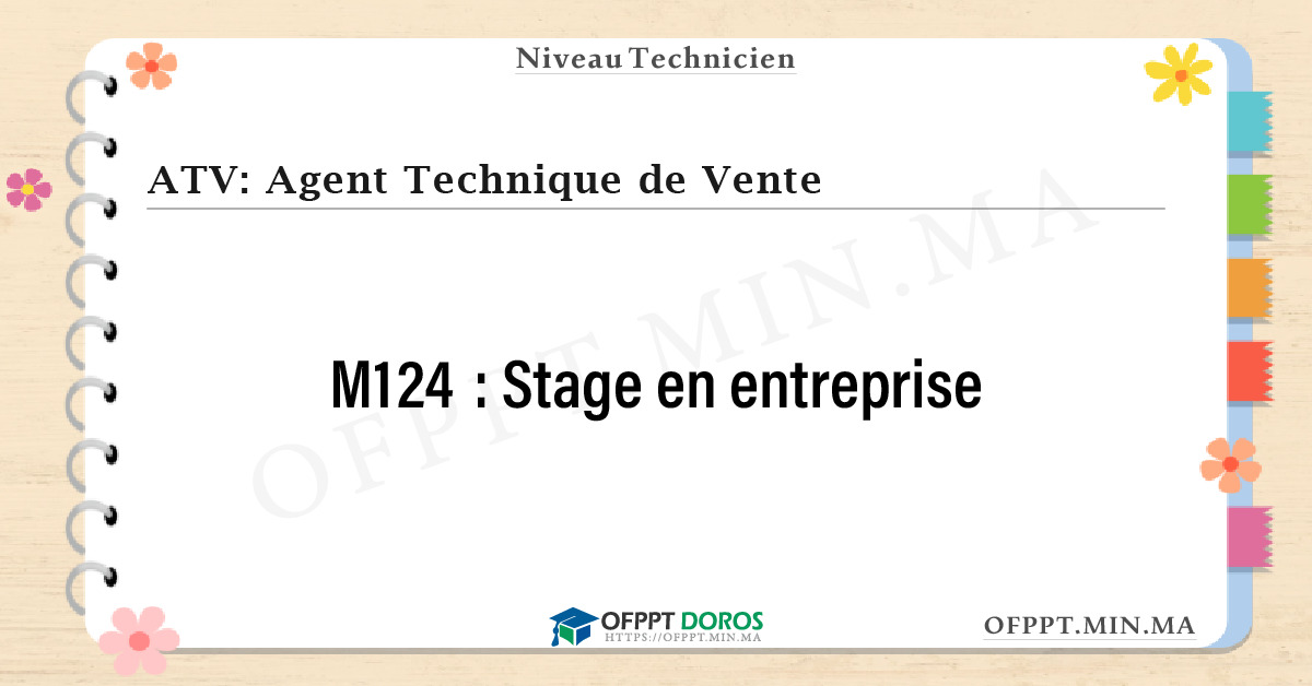 Sommaire détaillé du cours Stage en entreprise M124 OFPPT - Structure du module