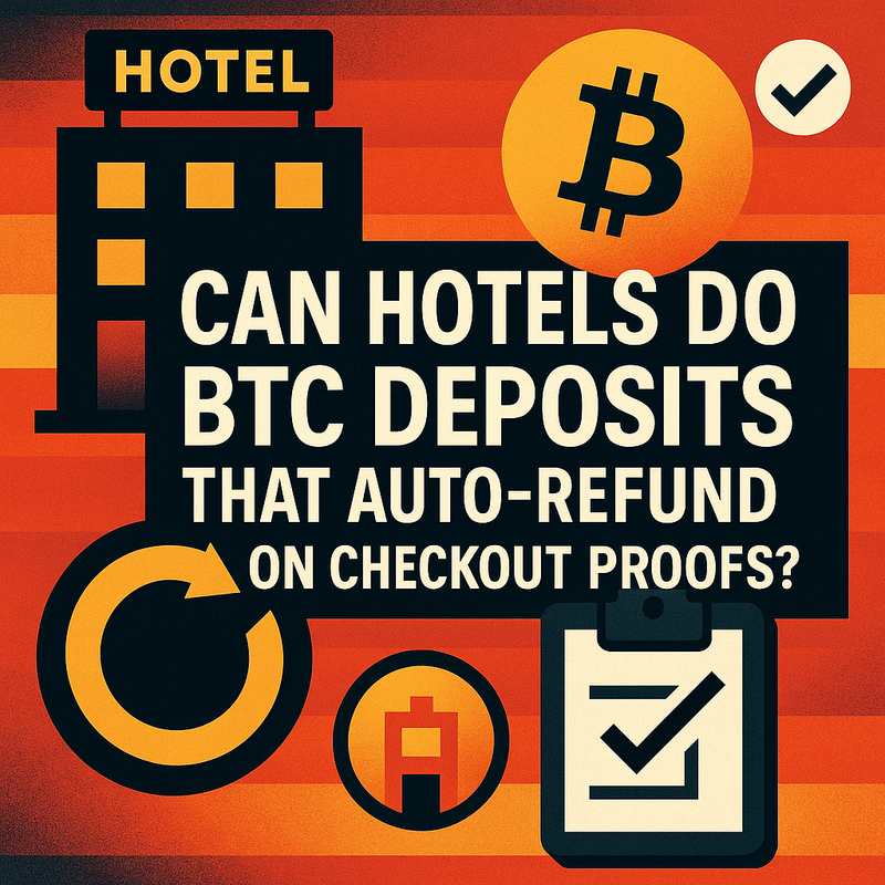Can hotels do BTC deposits that auto-refund on checkout proofs?