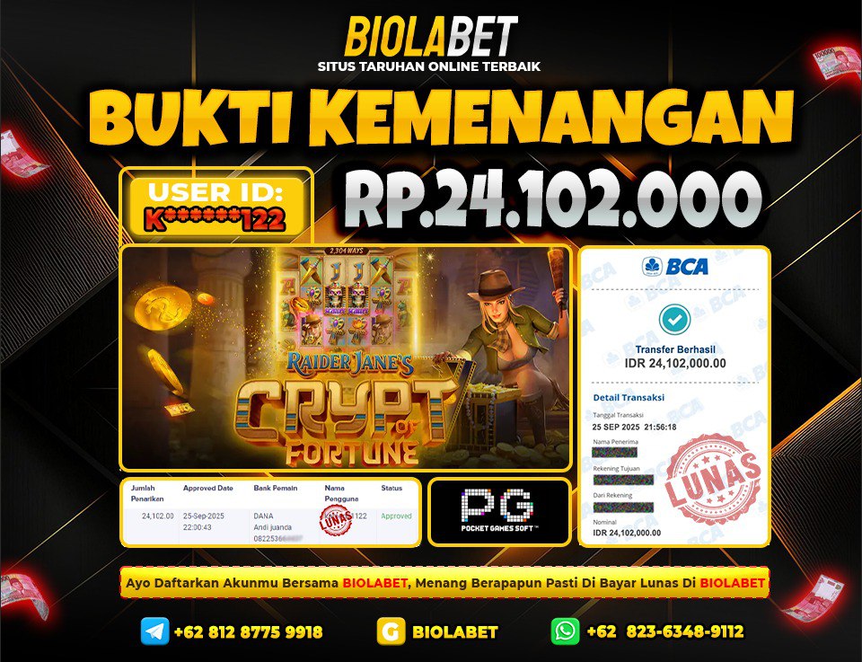 BIOLABET JACKPOT PG Soft Rp.24.102.000.,- LUNAS