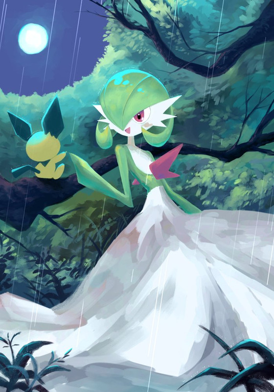 gardevoir-and-pichu-pokemon-drawn-by-dmt