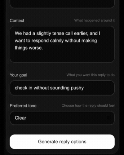 Demo preview of the LDR Message Copilot browser app