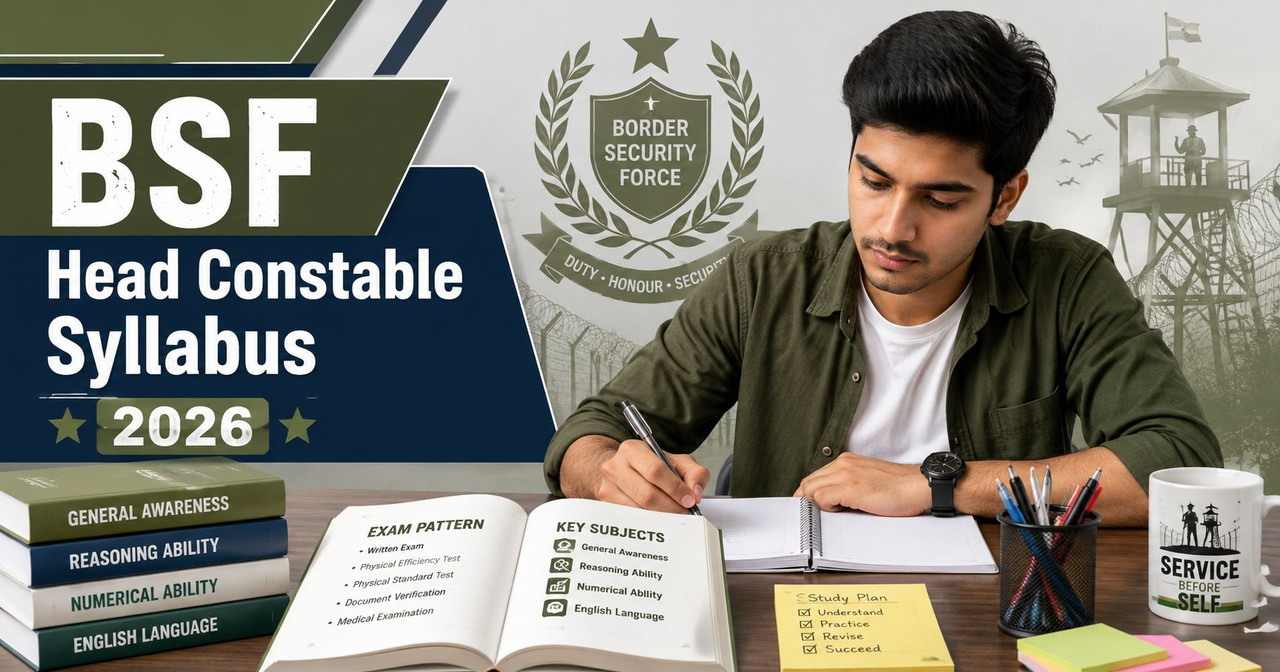 BSF Head Constable Syllabus 2026 — Complete Exam Pattern Guide BSF Head Constable Syllabus 2026 exam pattern and preparation guide