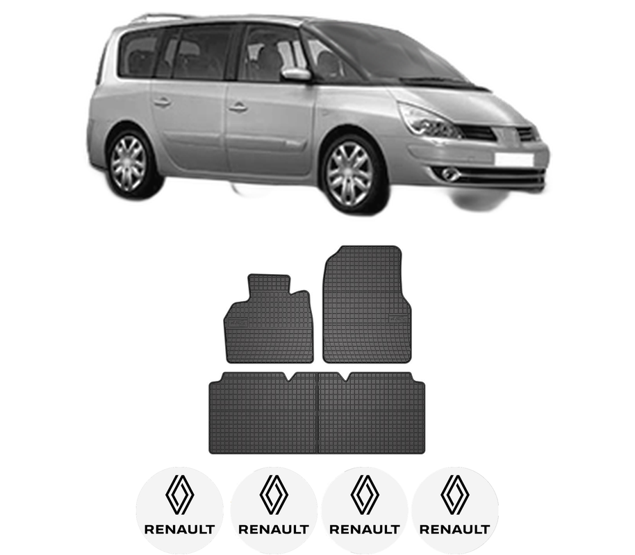 Set covorase presuri RENAULT ESPACE IV (JK0/1_) din 2002-2015, auto, din cauciuc thermoplastic, 4 Stickere auto cu RENAULT