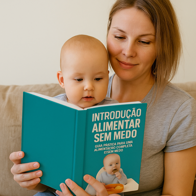 Mãe e bebê lendo juntos