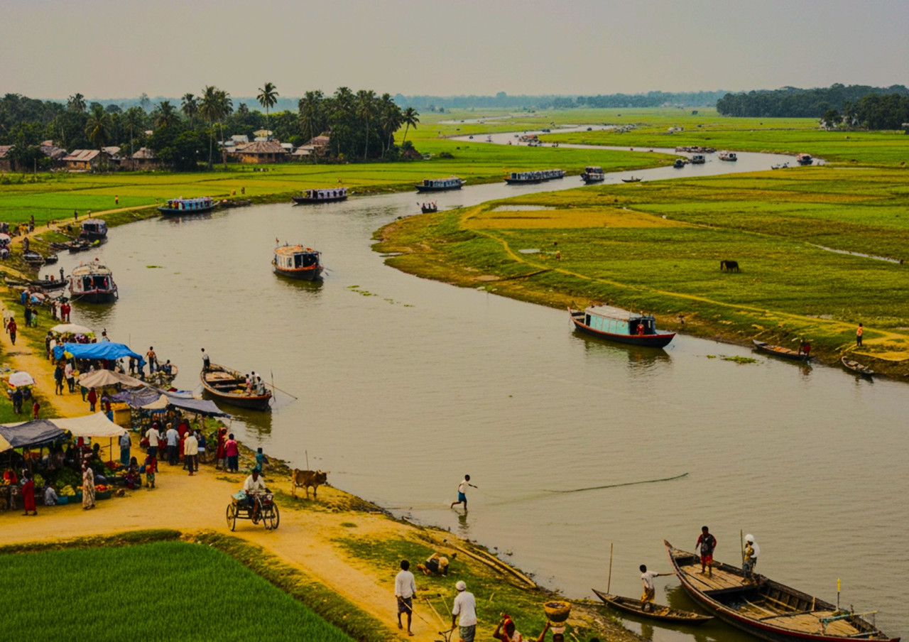 Riverside life in Bangladesh