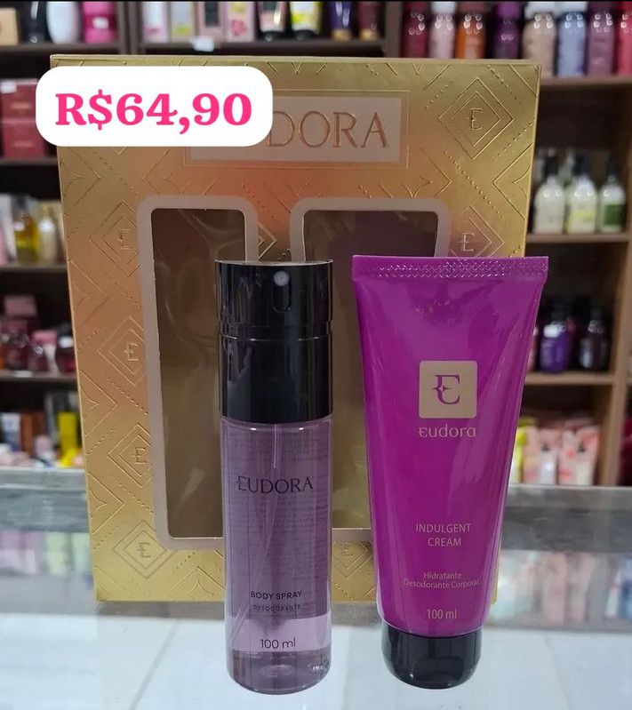 Combo Creme Hidratante Desodorante Indulgent Cream 100ml + Body Spray Eudora 100ml