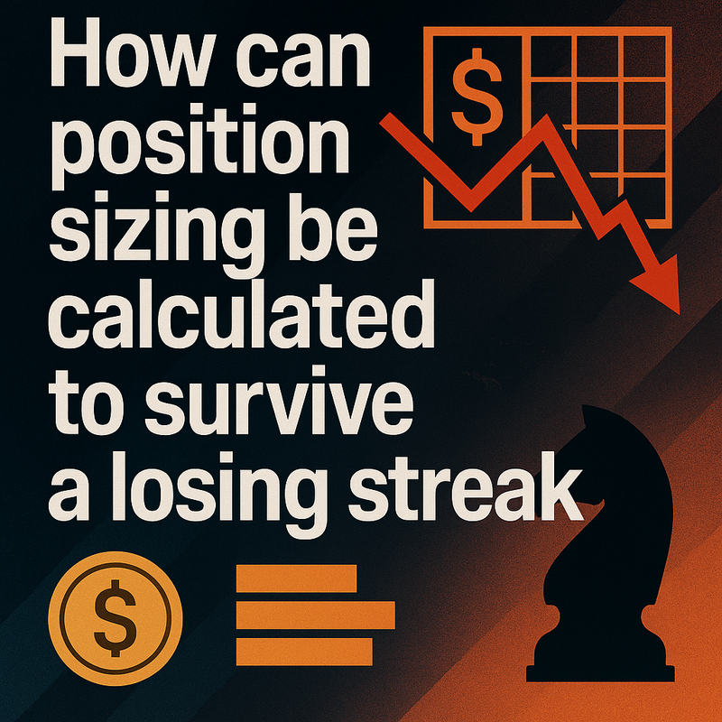 How can position sizing be calculated to survive a losing streak