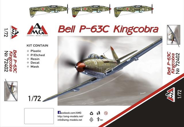 PE parts, mask Bell P-63C Kingcobra French AF model kit 1/72 AMG 72404 