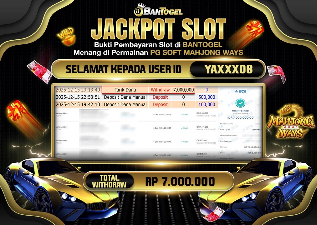 BUKTI JACKPOT LUNAS BANTOGEL
