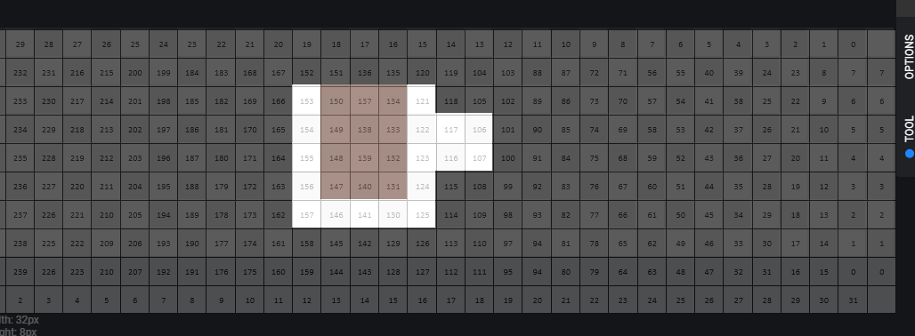 A pixel image of a coffee mug