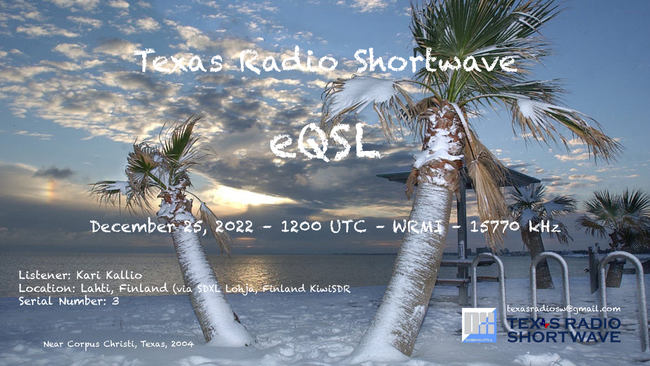 TRSW - 2022 Texas Christmas (15770 kHz) eQSL_WRMI - Kallio