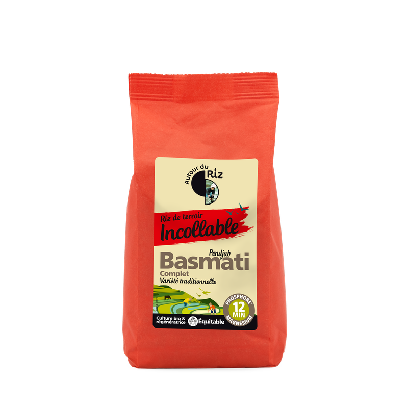 Riz Basmati complet &eacute;tuv&eacute; Cuisson 12', Autour du Riz, 500g