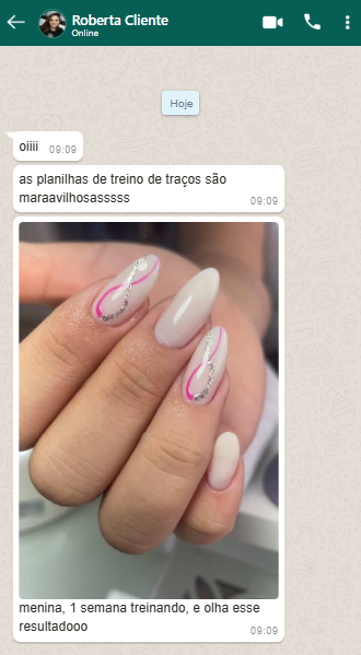 Resultado de aluna após praticar com as planilhas