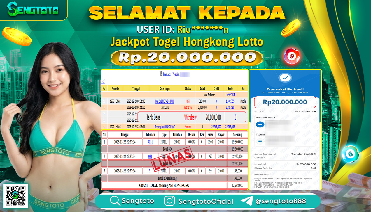 BUKTI PEMBAYARAN TOGEL HONGKONG LOTTO