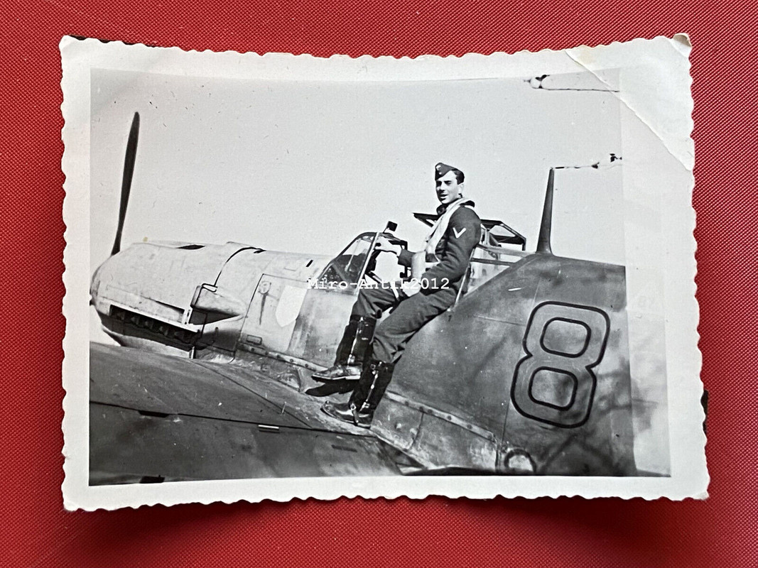 Foto, Wk2, Messerschmitt Bf 109 Jagdflugzeug Nummer 8 in Camo (N)50674