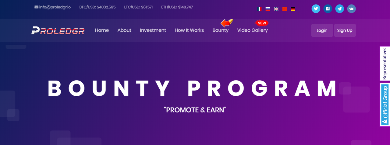 Proledgr Free Bitcoins Bounty Program Promote Earn Steemhunt - 