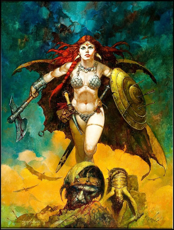 Red Sonja oil on canvas
