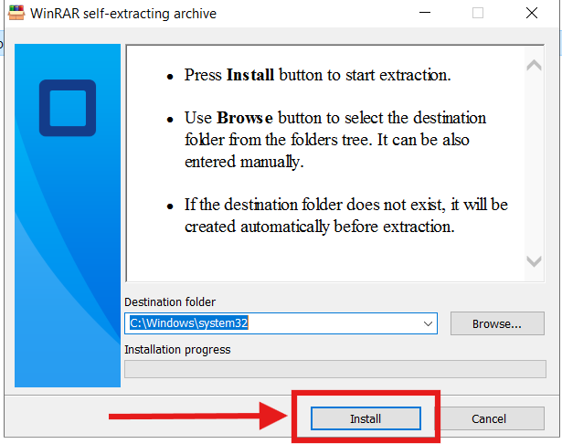 Self Extracting ZIP Dialog