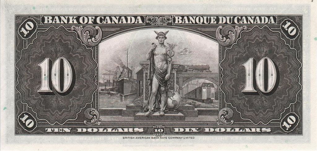 Canadá 10 Dollars 1937 P-61 (y también 2 Dollars 1935 P-40 y 2 Dollars 1935 P-41) Canada-0061-10-Dollars-Rev
