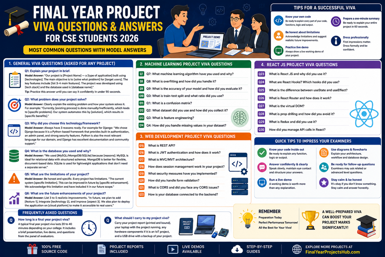 50 Important VTU Major Project Viva Questions and Answers