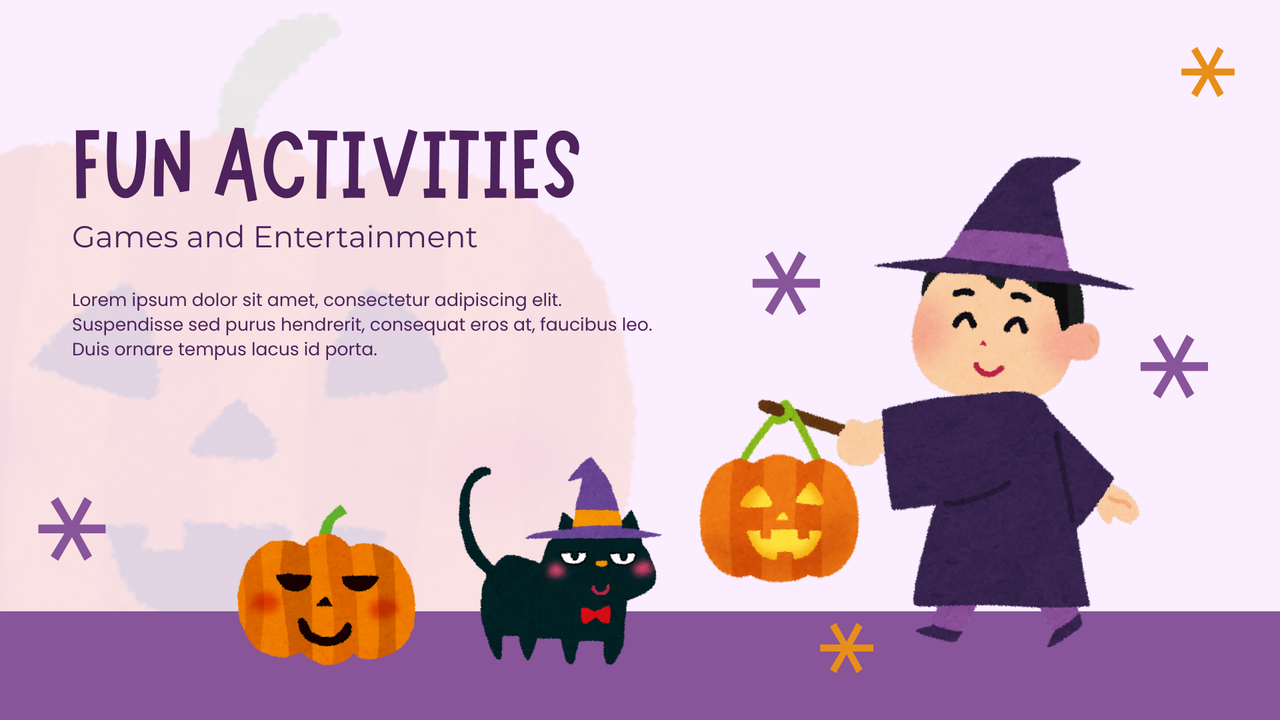 Purple and Orange Watercolor Happy Halloween Presentation