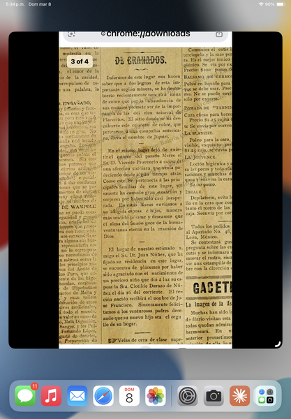 Nota social Granados 1897