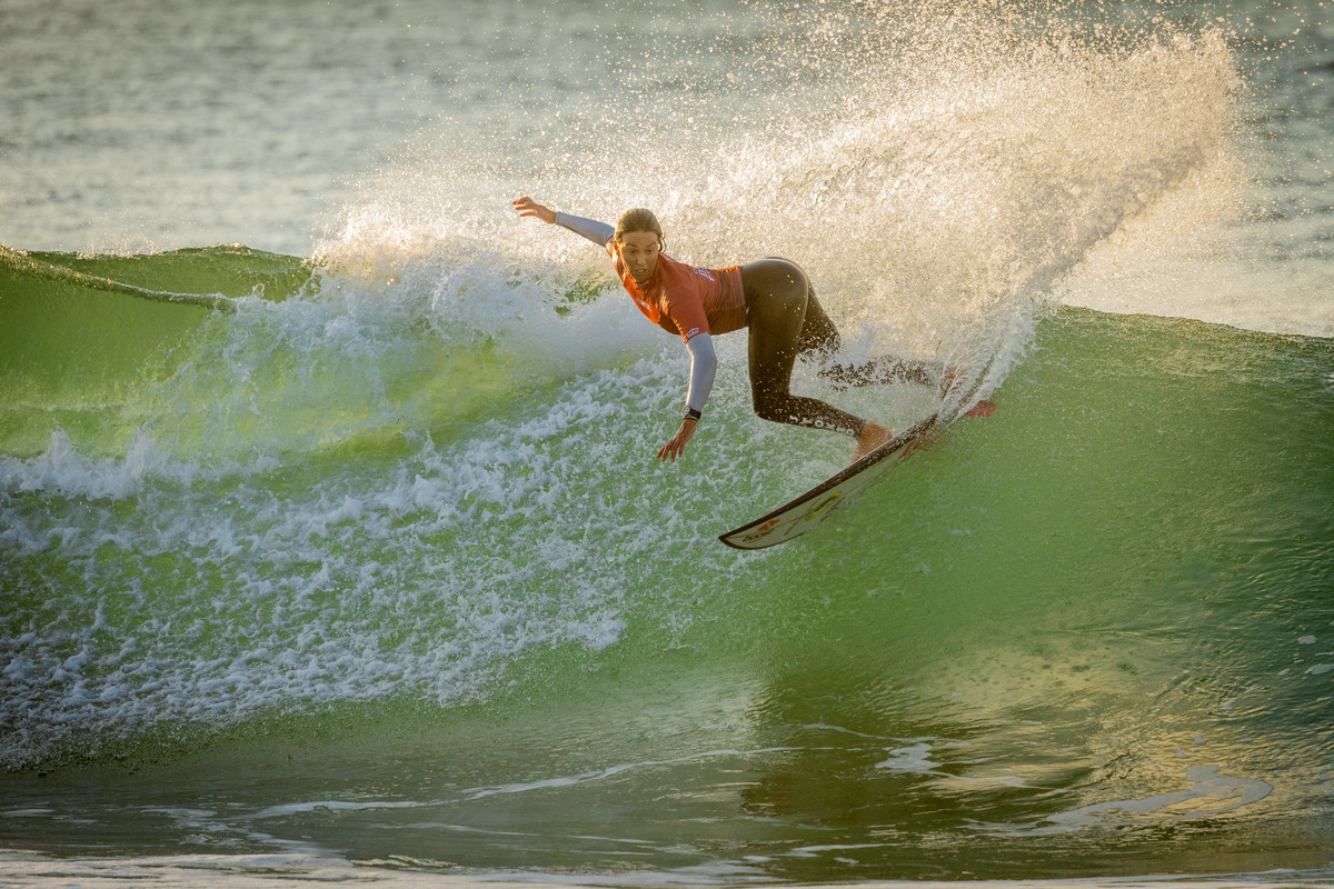SURFING402Sally Fitzgibbons of Australia surfs in Heat 5 of the Round of 32 at the Ballito Pro Prese