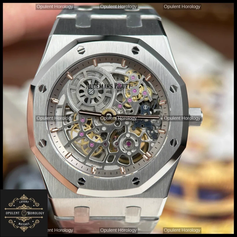 Audemars Piguet Royal Oak Jumbo Extra-Thin Openworked 16204 Replica 39mm White Skeleton Dial