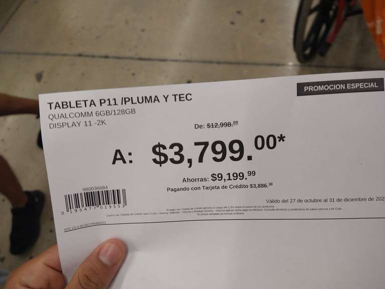 Sam's club: Tablet Lenovo p11