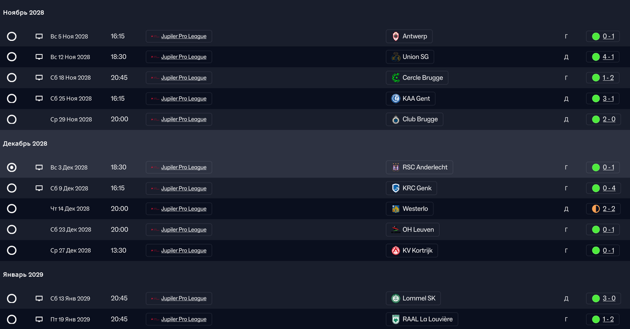 вторая часть сезона